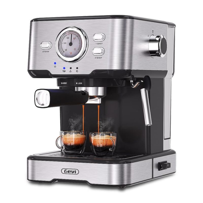 GEVI 2-in-1 Fully Automatic Espresso Machine with Milk Frother Wand and Dual Temperature Control 20 Bar GECME403L-U - Image 2