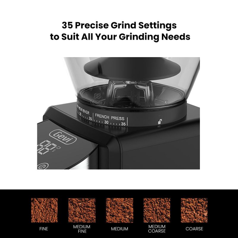 Gevi Burr Coffee Grinder for Espresso, Drip, Percolator, French Press, American, Turkish Coffee GECGI406B-U7 - Image 5