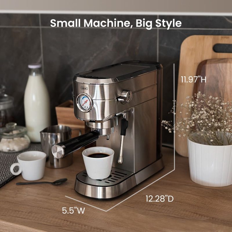 Compact Espresso Coffee Machine with Milk Frother GECME418E-U - Image 10