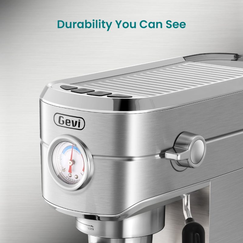 Compact Espresso Coffee Machine with Milk Steam Wand GECME418EA-U - Image 9