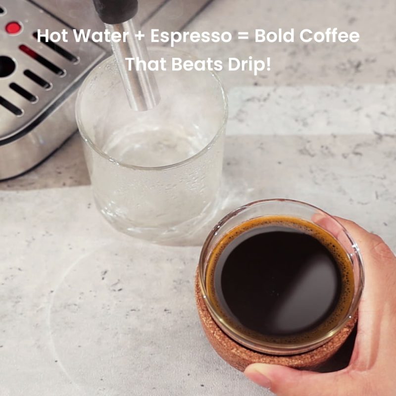 Compact Espresso Coffee Machine with Milk Steam Wand GECME418EA-U - Image 4