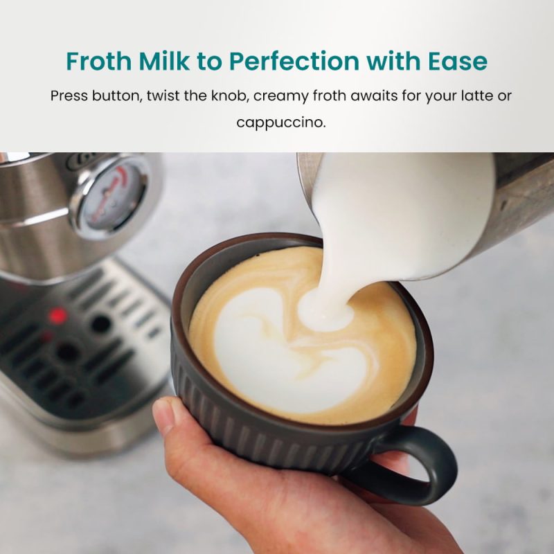 Compact Espresso Coffee Machine with Milk Steam Wand GECME418EA-U - Image 6