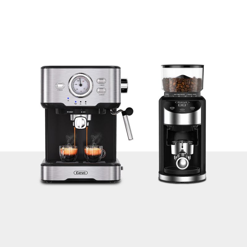 Espresso Barista Starter Set with Temperature Gauge & Grinder