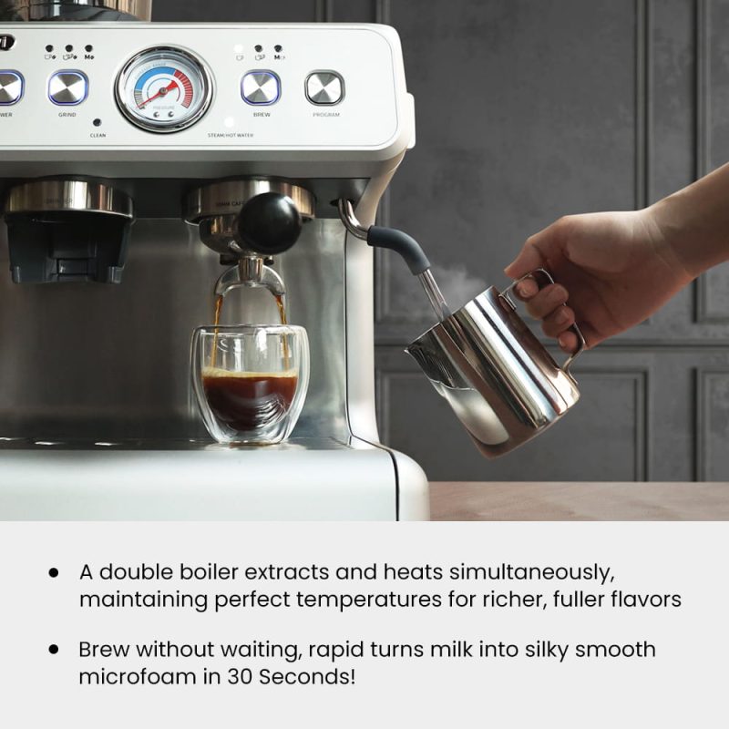 GEVI Dual Boiler Espresso Coffee Maker Machine GECME020DE-U - Image 6