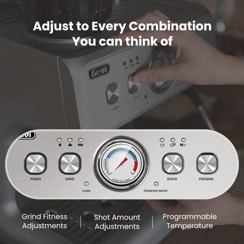 GEVI Dual Boiler Espresso Coffee Maker Machine GECME020DE-U - Image 7