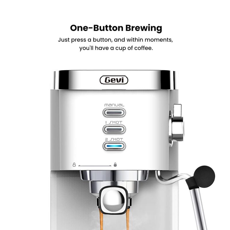 GEVI Espresso and Cappuccino Maker with Milk Frother and Steam Wand GECME022-U - Image 7