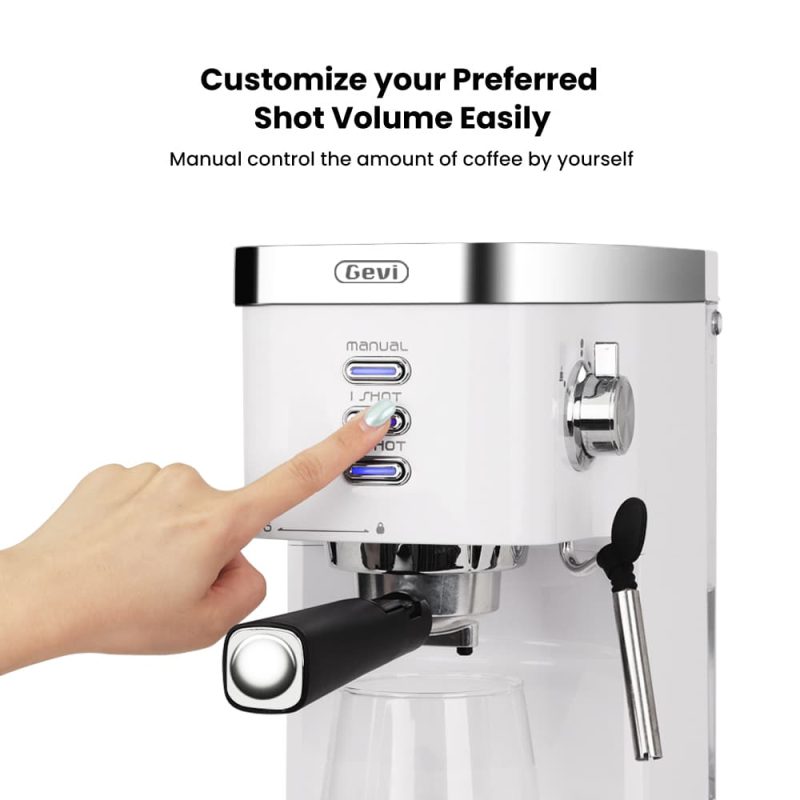 GEVI Espresso and Cappuccino Maker with Milk Frother and Steam Wand GECME022-U - Image 3
