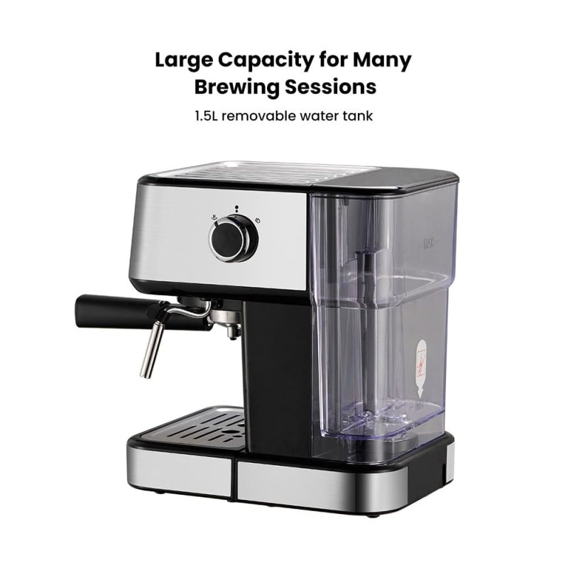 GEVI 2-in-1 Fully Automatic Espresso Machine with Milk Frother Wand and Dual Temperature Control 20 Bar GECME403L-U - Image 8
