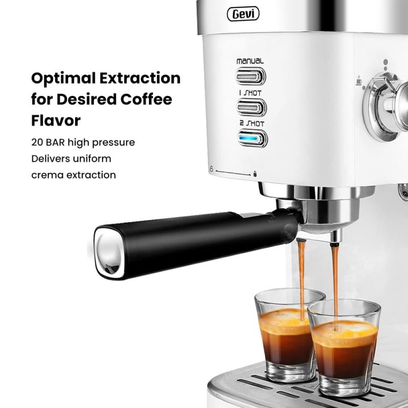 GEVI Espresso and Cappuccino Maker with Milk Frother and Steam Wand GECME022-U - Image 4