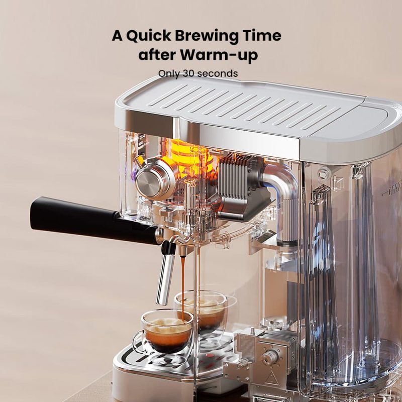 GEVI Espresso and Cappuccino Maker with Milk Frother and Steam Wand GECME022-U - Image 5