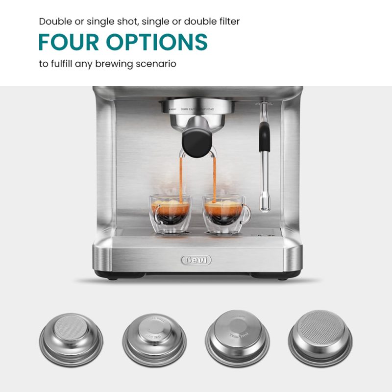 GEVI Ezbru 1000 Espresso Coffee Maker Machine with Pre-infusion ECMC0 - Image 8